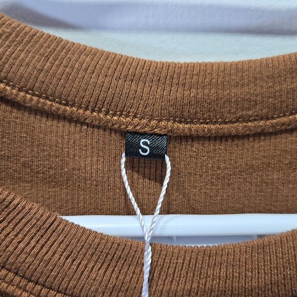 NWT Women’s Brown Ribbed Summer Tank Top – Size Small - Picture 3 of 5